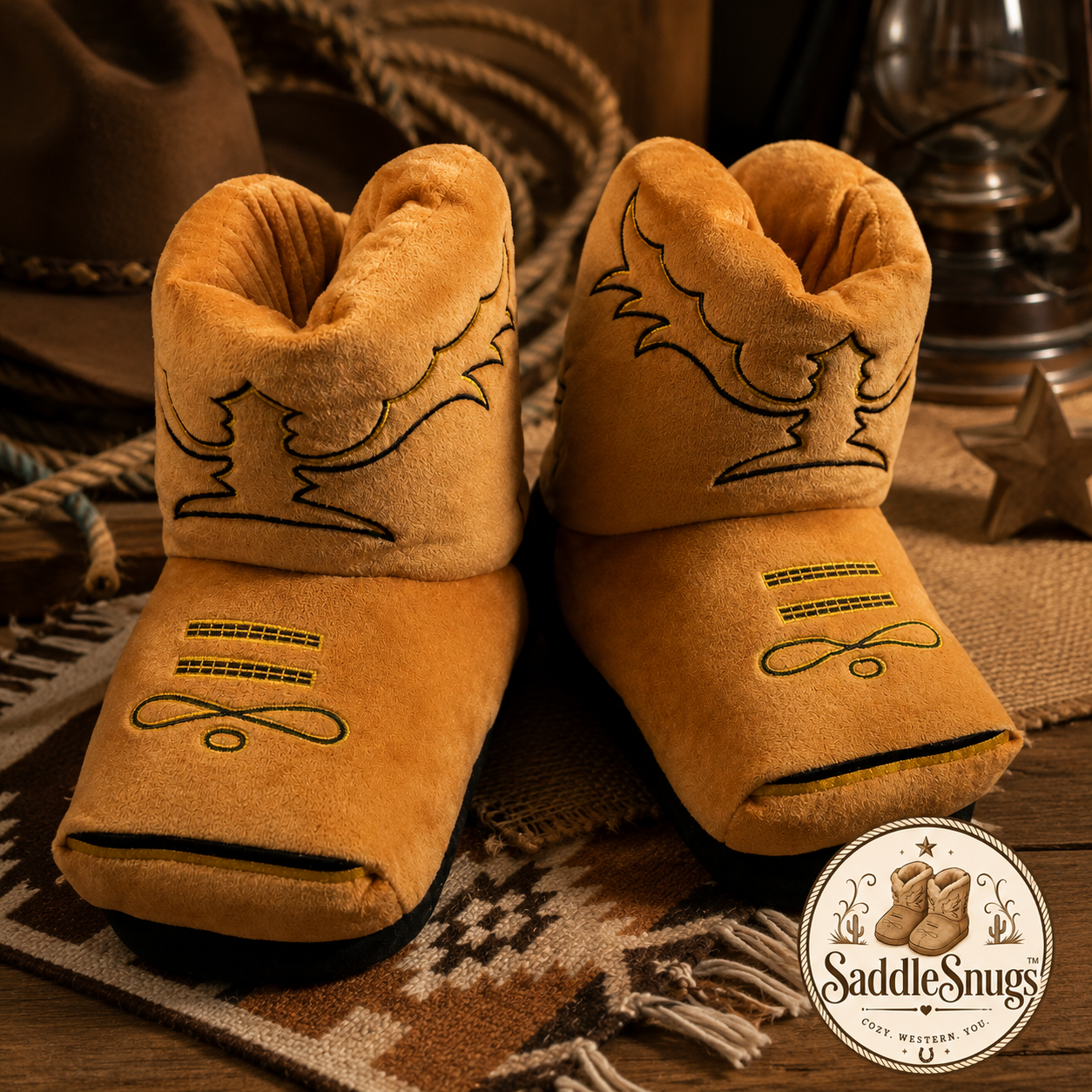 Saddle Snuggs™ Cowboy Slippers